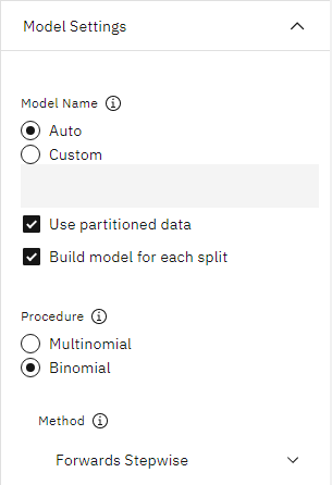 Choosing model settings