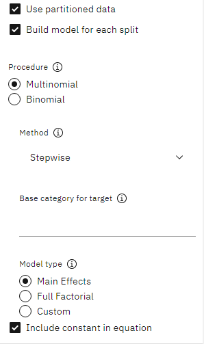 Example flow to classify customers using multinomial logistic regression