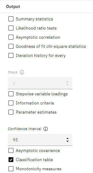 Example flow to classify customers using multinomial logistic regression