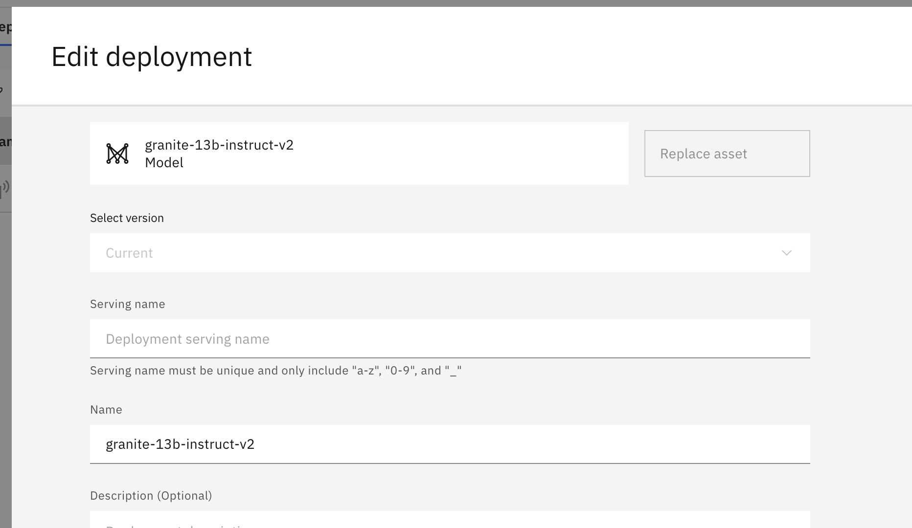 Updating the deploy-on-demand model from the deployment space