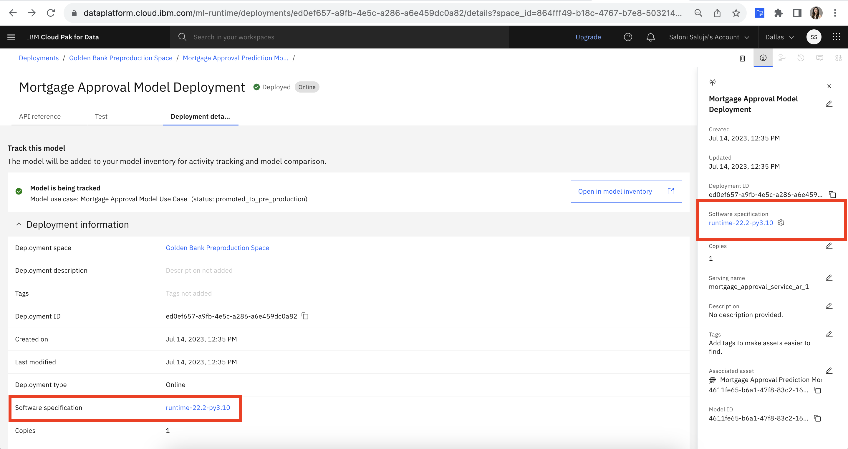 Rámce a softwarové specifikace pro modelové delpoyments