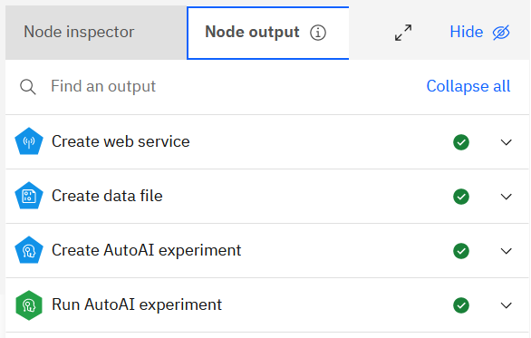 Sample pipeline run output