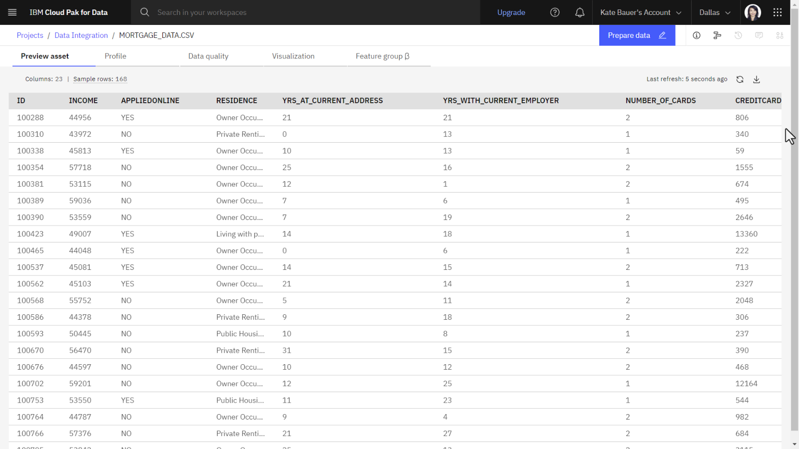 CSV file