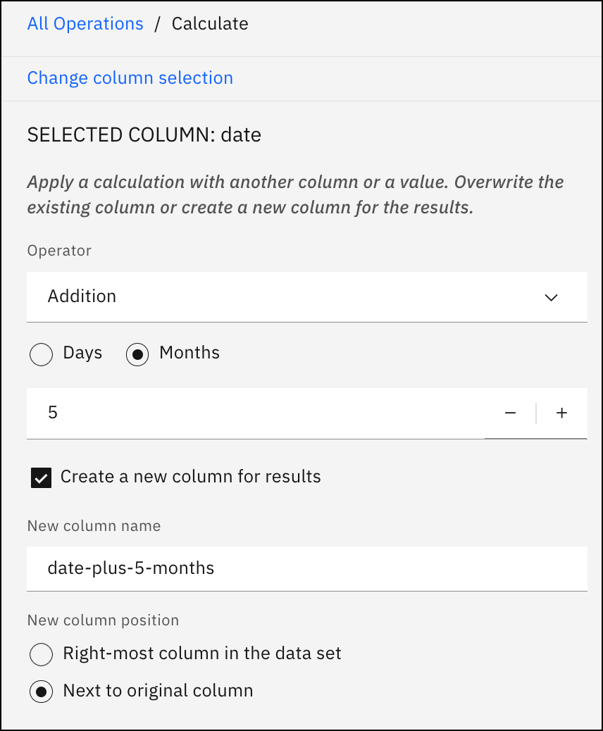 Data Refinery Calculate operation