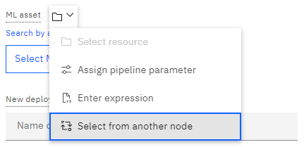 Select from another node ML asset