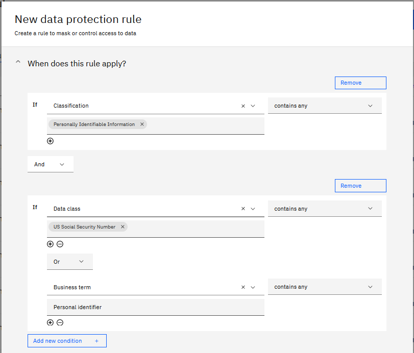 Data protection rule nesting example