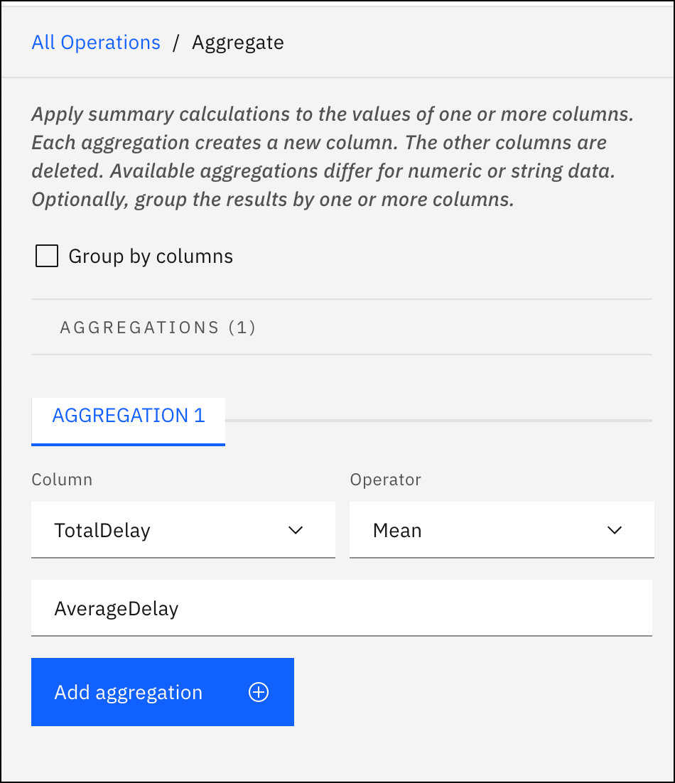 Aggregate operation