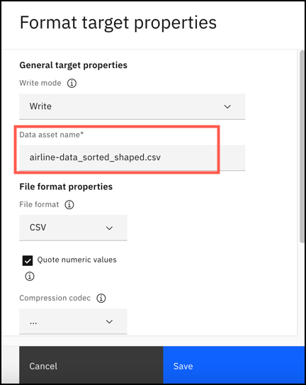 nome file di output modificato